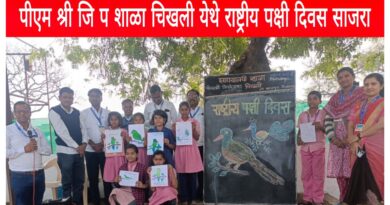 जालना जिल्हा चिखली येथील पीएम श्री जिल्हा परिषद शाळेत उत्साहात साजरा झाला राष्ट्रीय पक्षी दिवस.